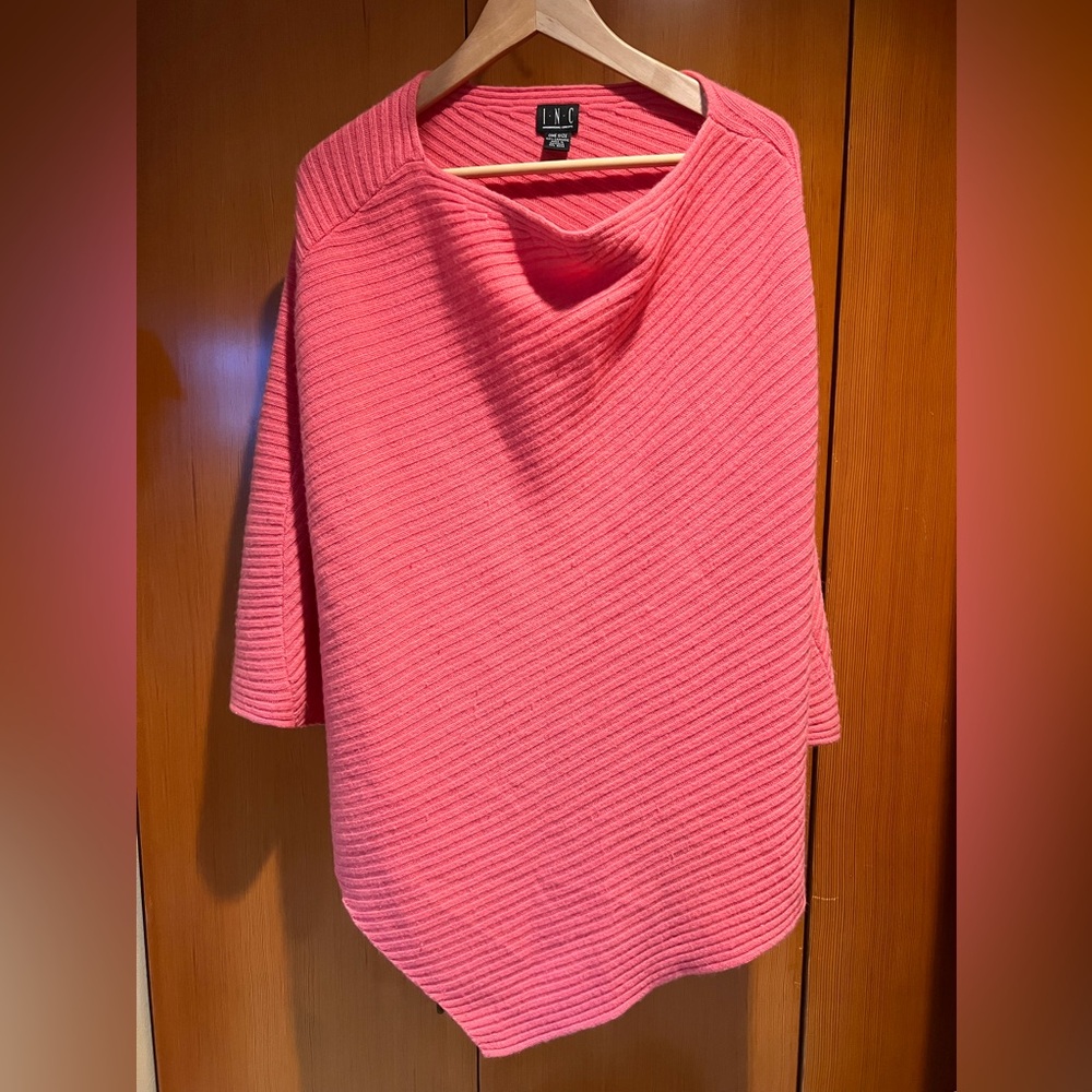 INC International Concepts Cashmere Pink Coral Poncho wrap